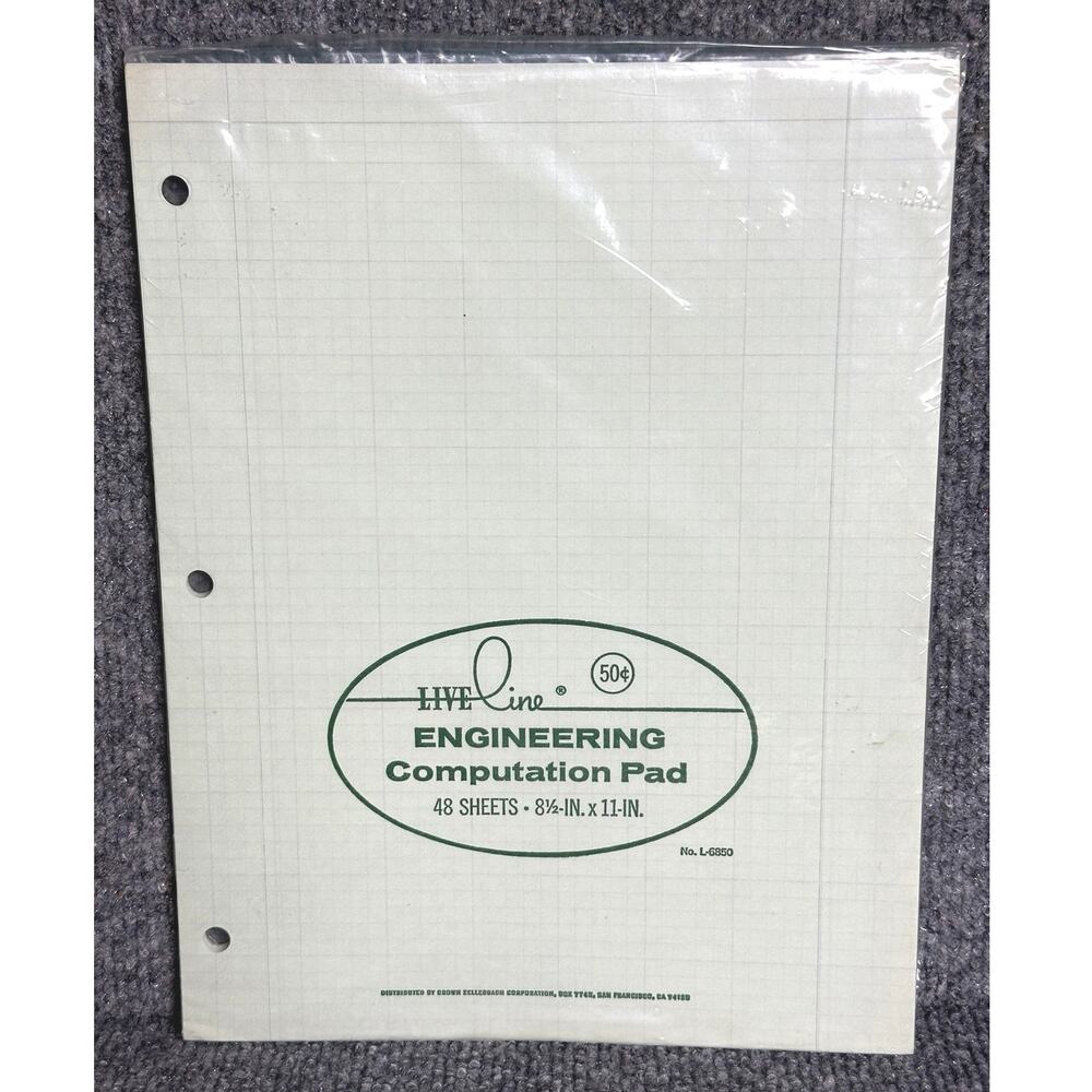 Vintage Engineering Computation paper 8.5x11 NOS sealed 48 sheets 3 hole punched